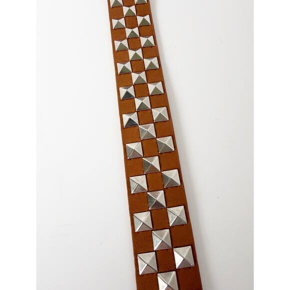 Streets Ahead Studded Leather B Roger Belt Brown Silver Studs Medium Rare main image 7